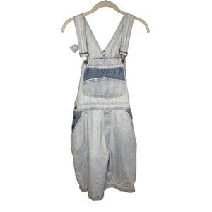 Deadstock Vintage 90s London London Striped Denim Shortalls Overalls Womens M
